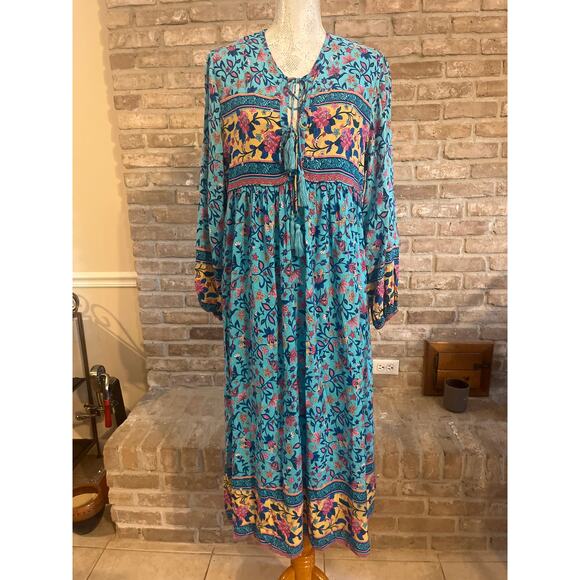 💕 Adorable Boho maxi dress by R.Vivimos! Sz L - Picture 3 of 7